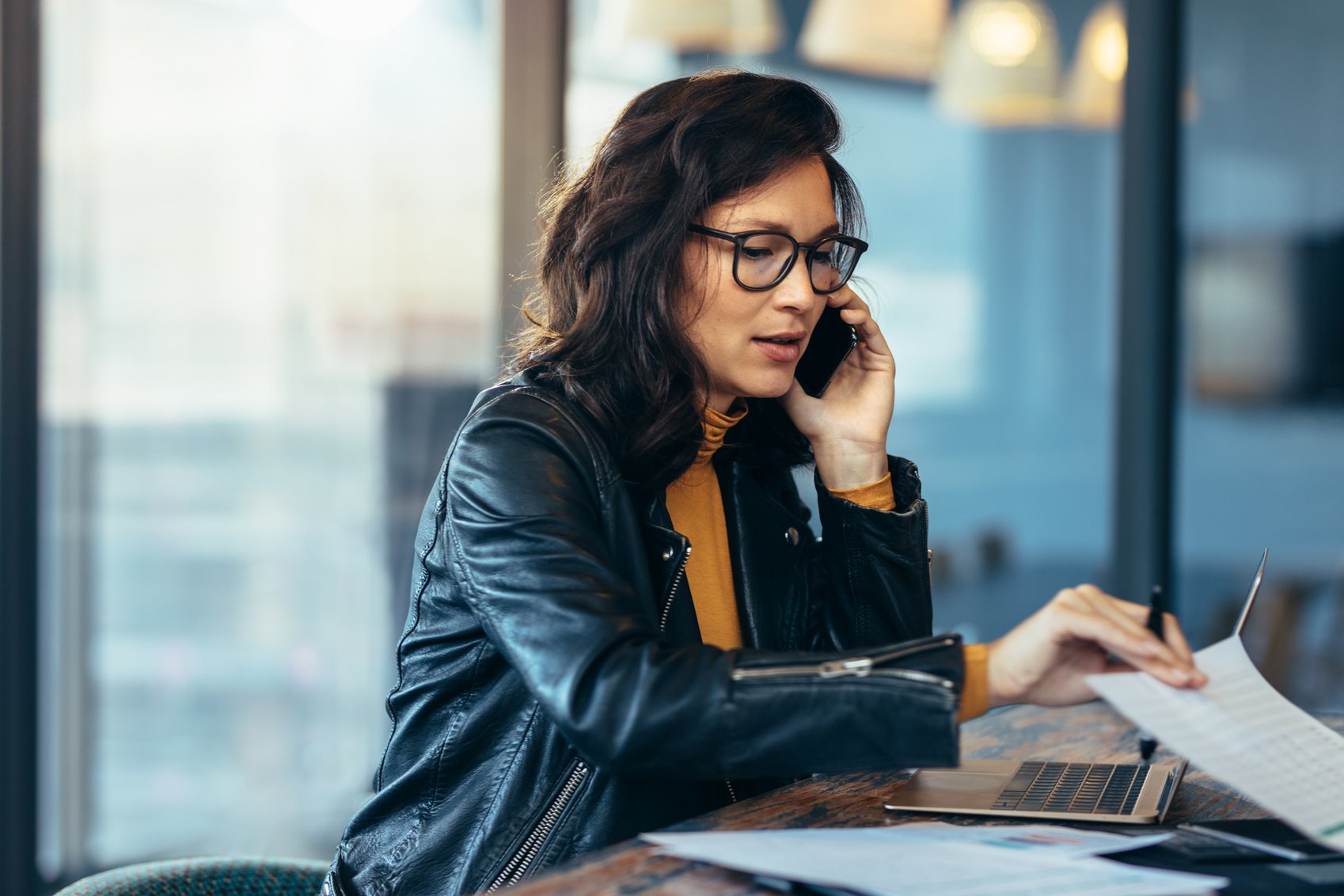 Business Woman Busy Working in Office